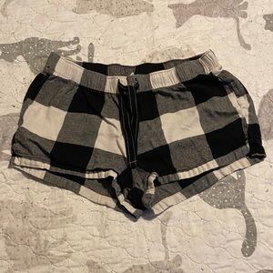 Flannel Plaid Pajama Shorts